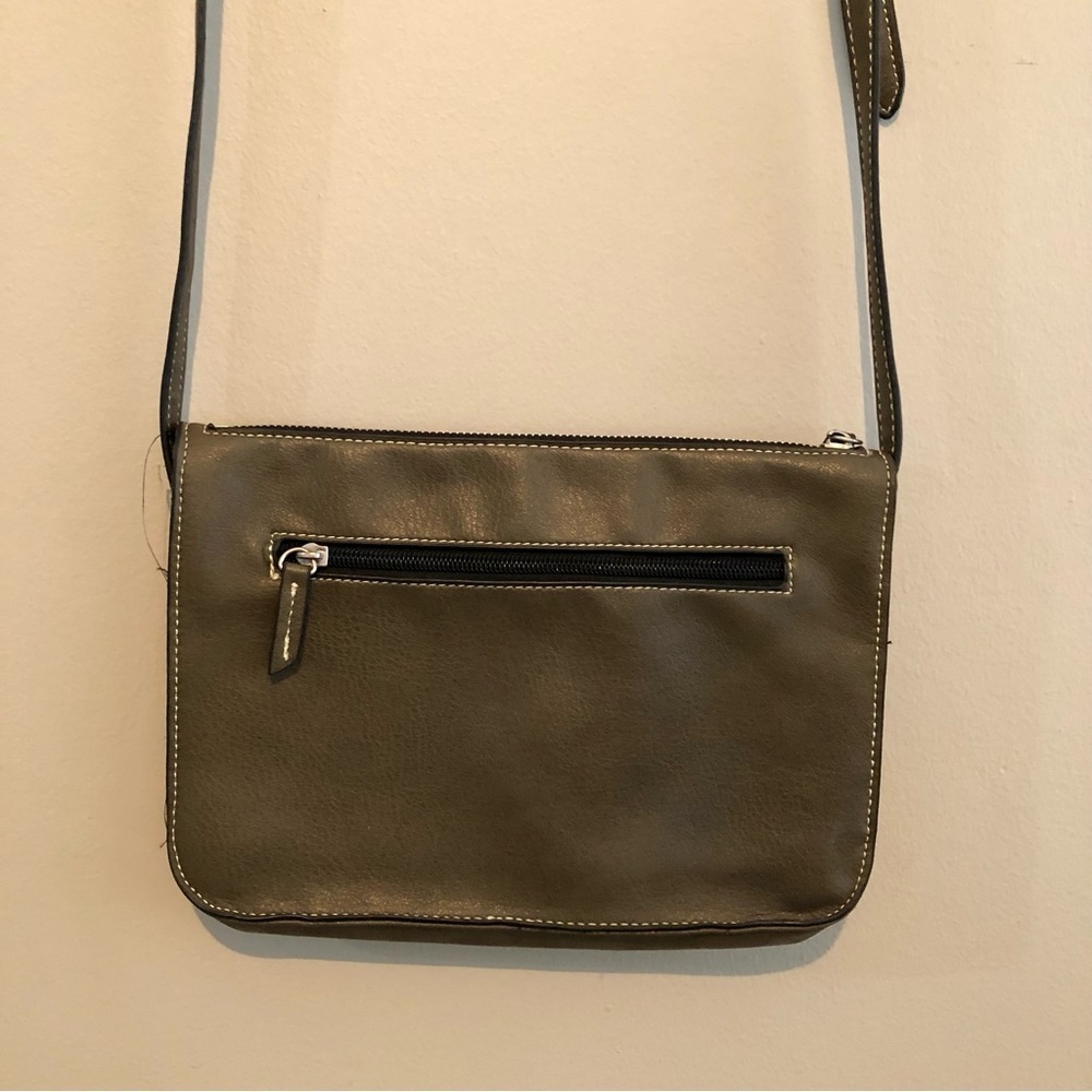 Roots Canada Olive Green Faux Leather Crossbody Bag Adjustable Strap - Picture 10 of 14